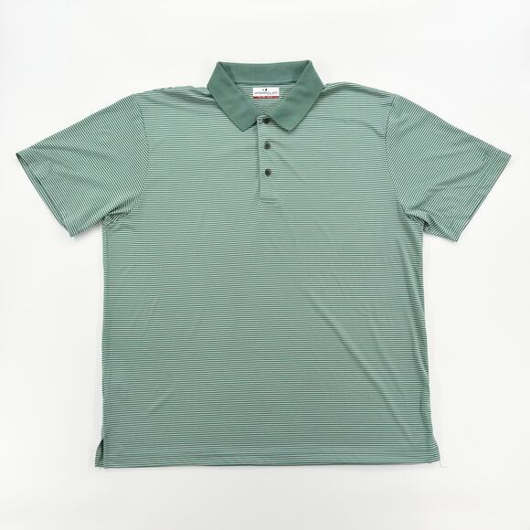 Grand Slam Performance Polo XXL Green Striped Short Sleeve Shirt Pre-Owned - Picture 1 of 6